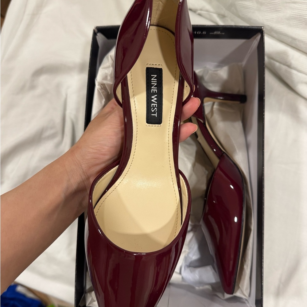 Nine West Burgundy Heels Maroon/Burgundy